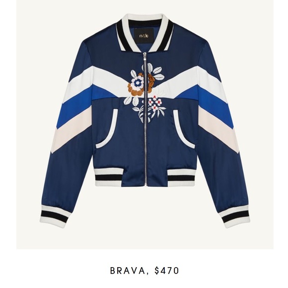 Maje Blue Bomber Jacket - Picture 2 of 5